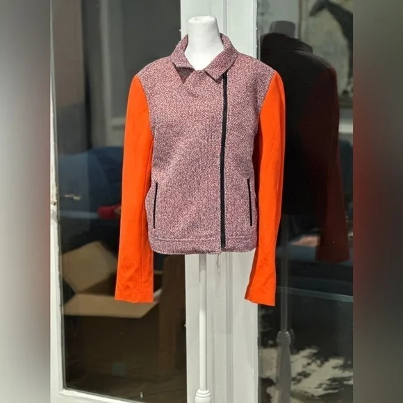 🧥NWOT CLASSIQUE ENTIER SHORT TWEED AND ORANGE JACKET🧥 - Picture 4 of 13